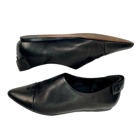 Vince Noel Cap Toe Shoe Womens Black Leather Size 8.5M Designer Contemporary - Picture 9 of 16